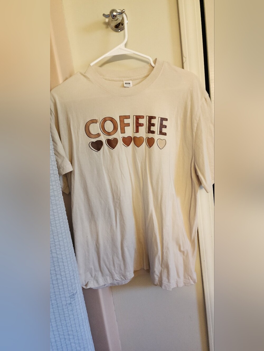 Cream 'Coffee' Graphic Kids Tee